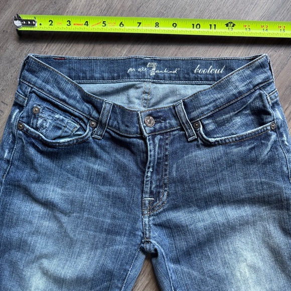 7 For All Mankind Blue Low Rise Bootcut Jeans - Size 27 - Picture 7 of 14